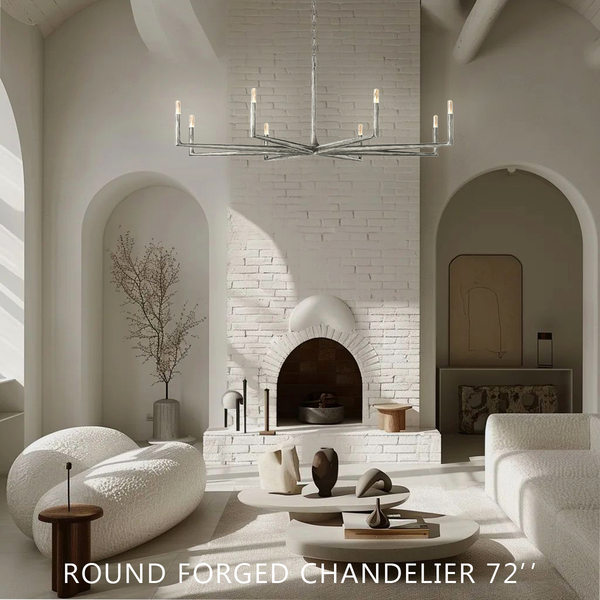 Thaddeus Forged Round Chandelier 72"