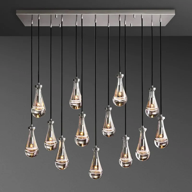 Raindrop Linear Chandelier 54", Rain Chandelier