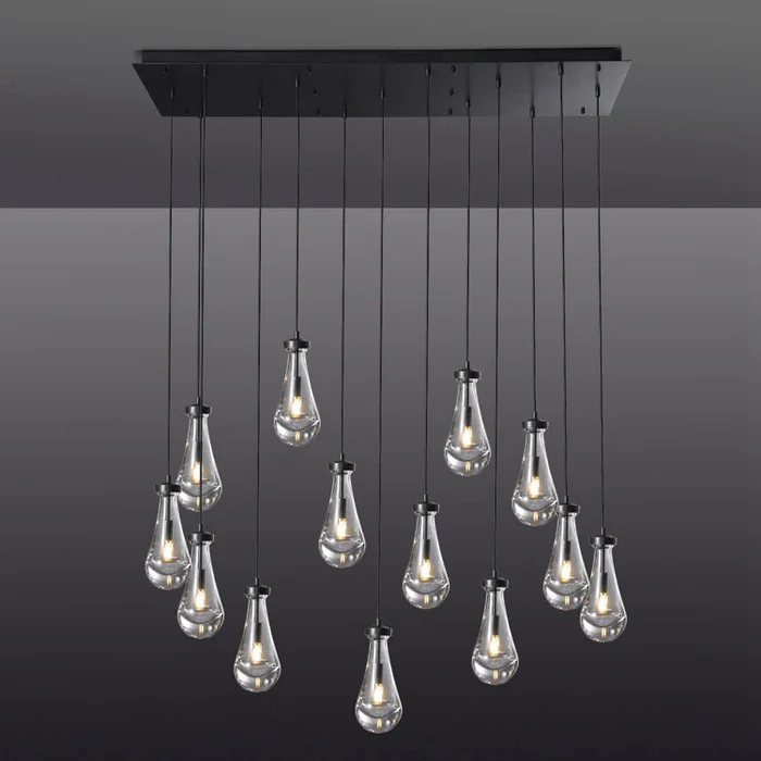 Raindrop Linear Chandelier 54", Rain Chandelier