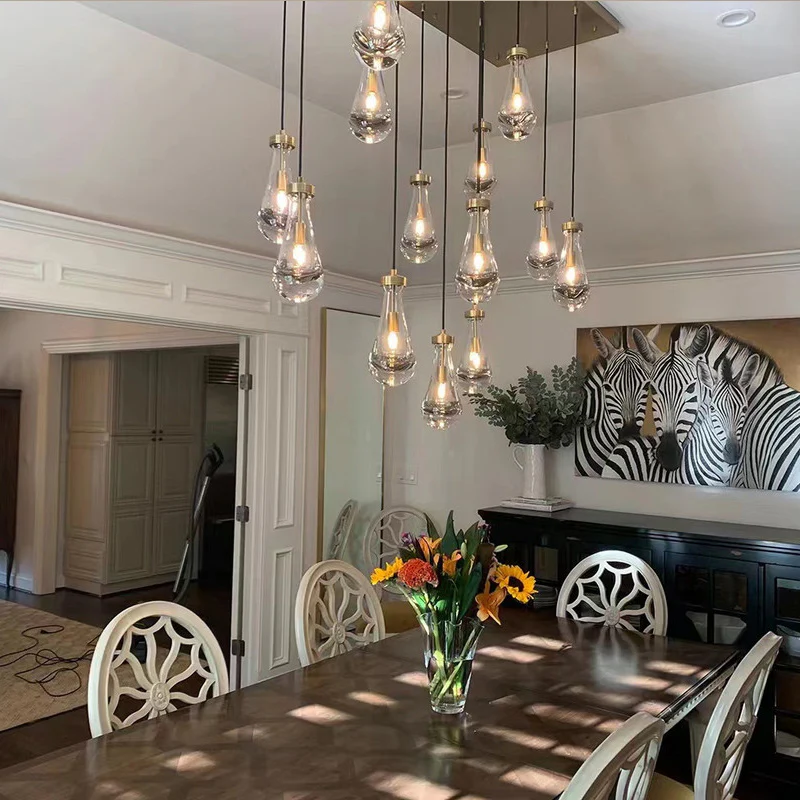 Raindrop Linear Chandelier 54", Rain Chandelier