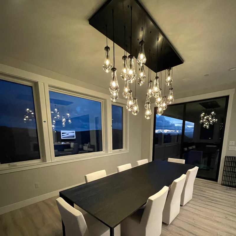 Raindrop Linear Chandelier 54", Rain Chandelier