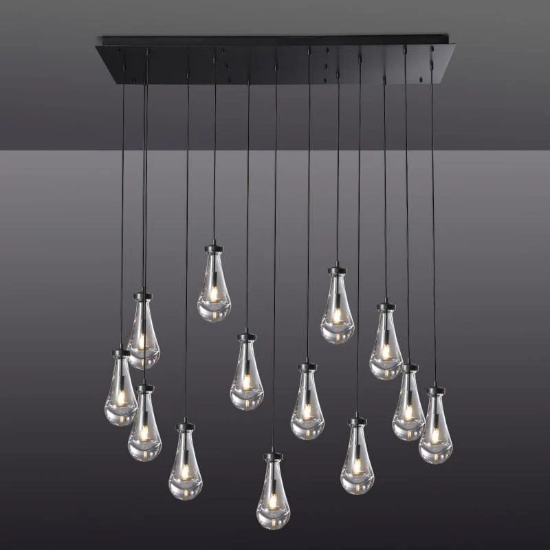 Raindrop Linear Chandelier 54", Rain Chandelier