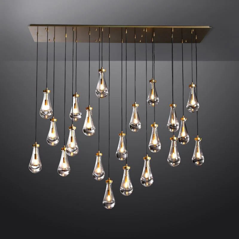 Raindrop Linear Chandelier 72" Rain Chandelier for living room dining room