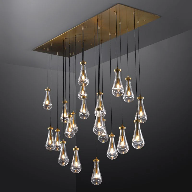 Raindrop Linear Chandelier 72" Rain Chandelier for living room dining room