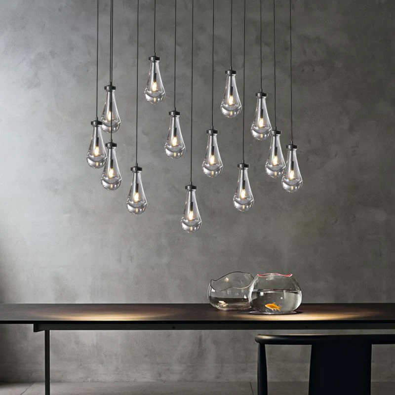 Raindrop Linear Chandelier 54", Rain Chandelier