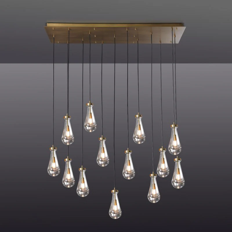 Raindrop Linear Chandelier 54", Rain Chandelier