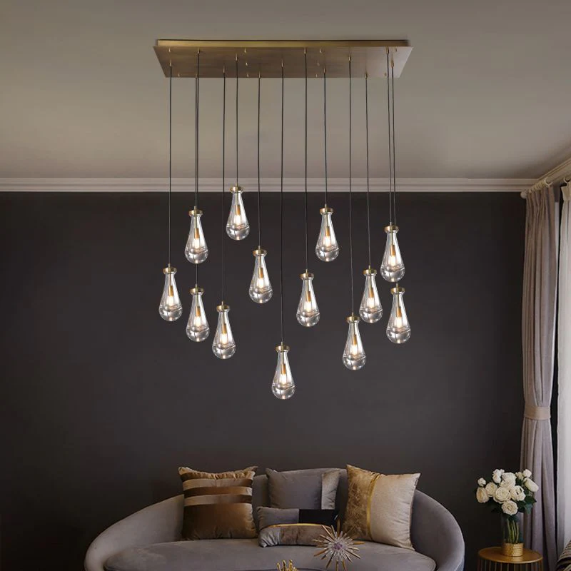 Raindrop Linear Chandelier 54", Rain Chandelier