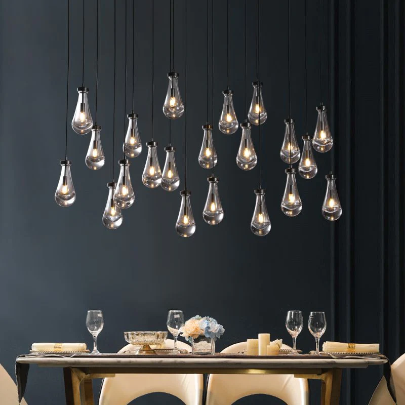 Raindrop Linear Chandelier 72" Rain Chandelier for living room dining room