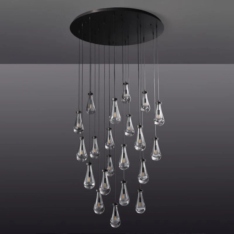 Raindrop Round Chandelier 47", Rain Chandelier