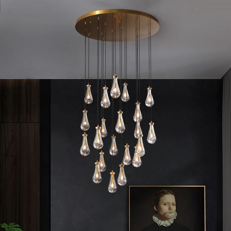 Raindrop Round Chandelier 47", Rain Chandelier