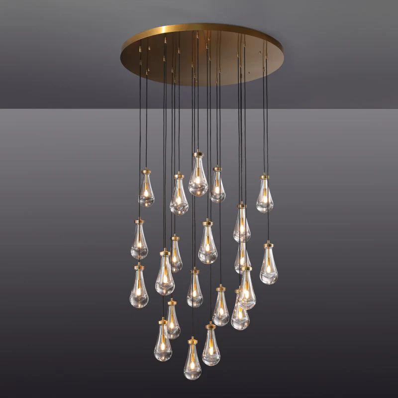 Raindrop Round Chandelier 47", Rain Chandelier