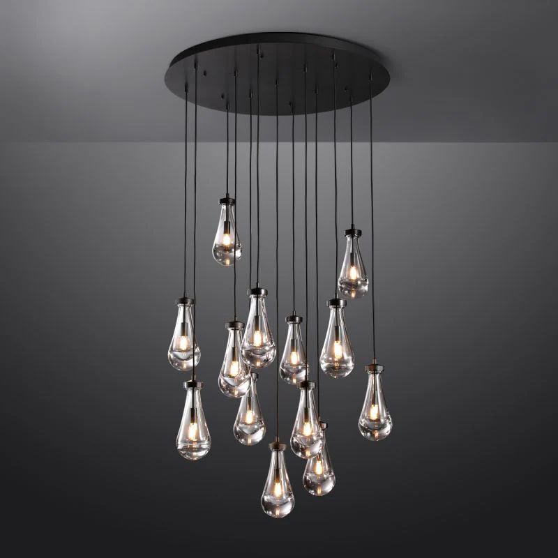 Raindrop Round Chandelier 36", Rain Chandelier