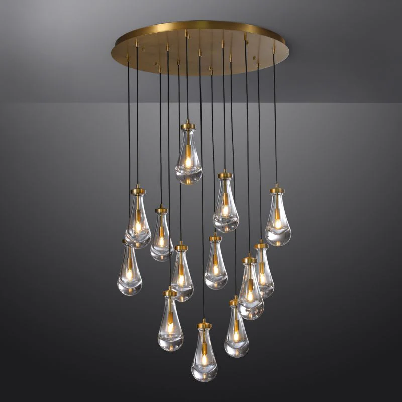 Raindrop Round Chandelier 36", Rain Chandelier