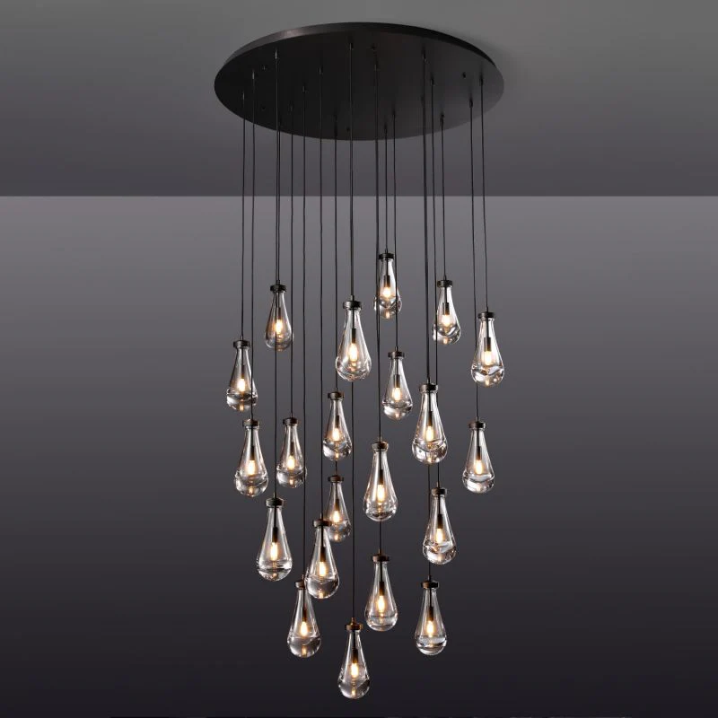Raindrop Round Chandelier 47", Rain Chandelier