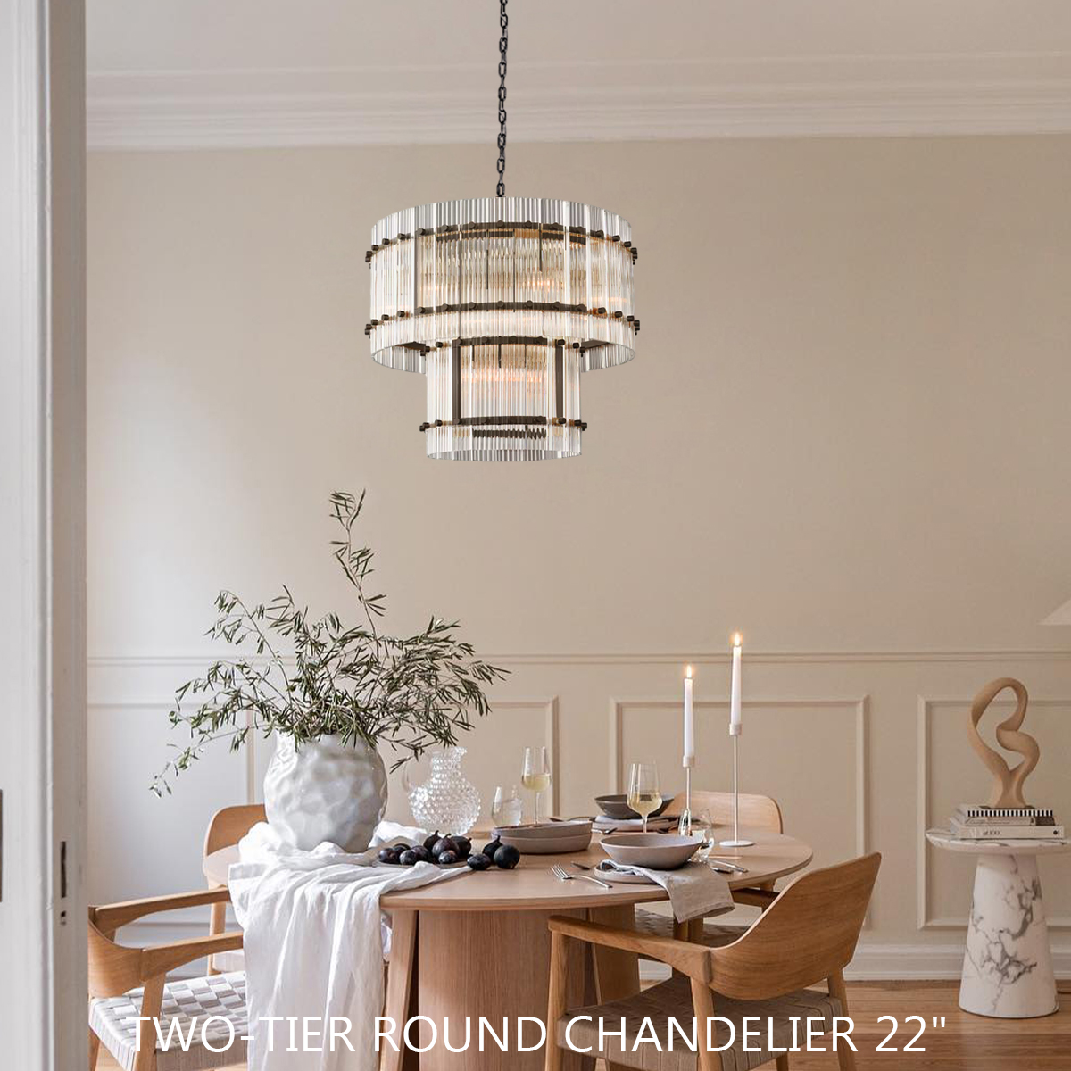 San Marco 2-Tier Round Chandelier 22"