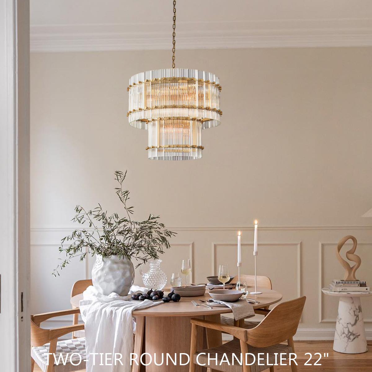 San Marco 2-Tier Round Chandelier 22"