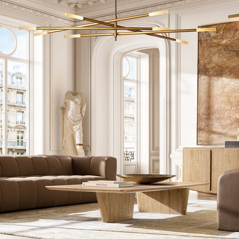 Roussea 8-Light Mobile Etched Rod Chandelier