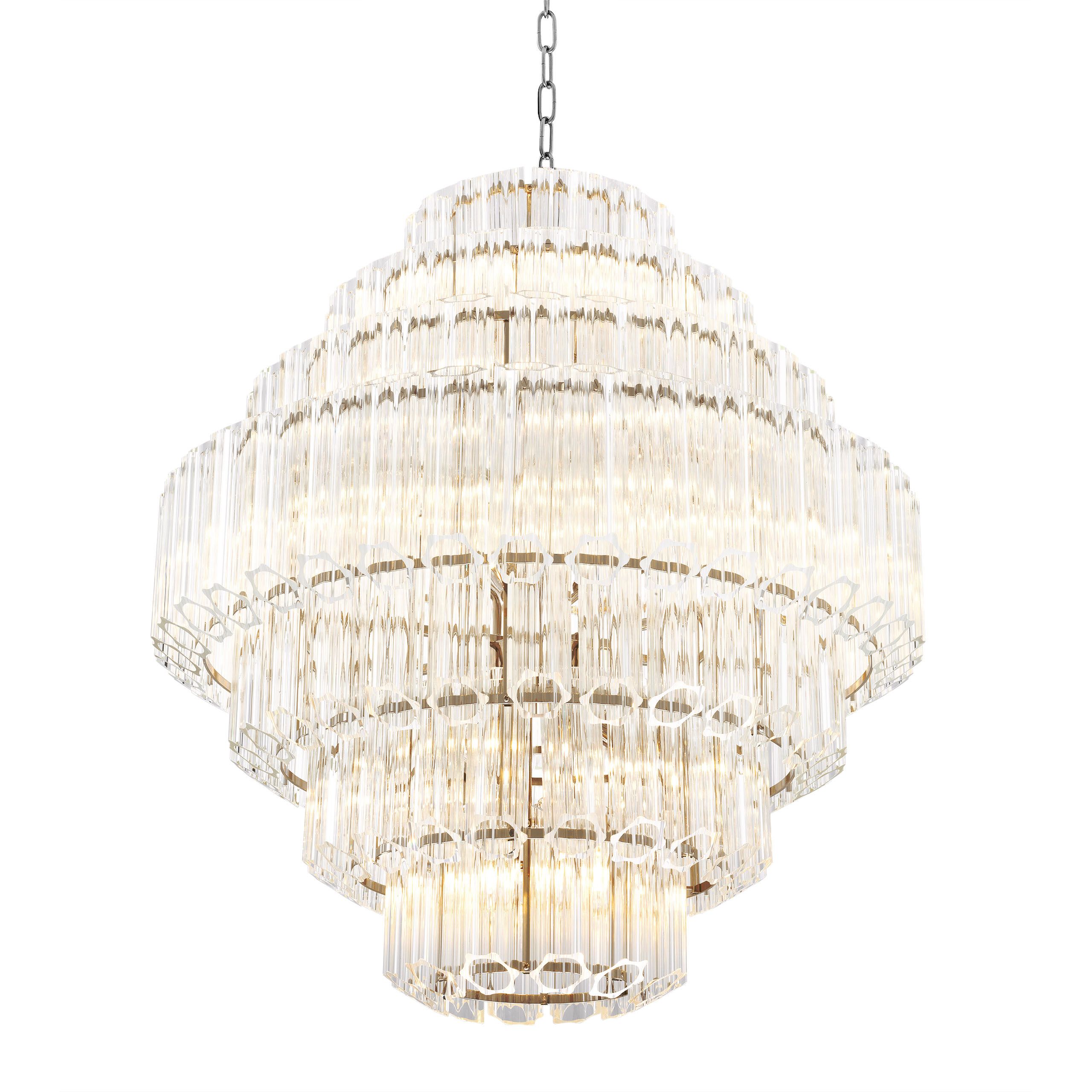 Vittoria L Modern Glass Chandelier - [Nickel] 