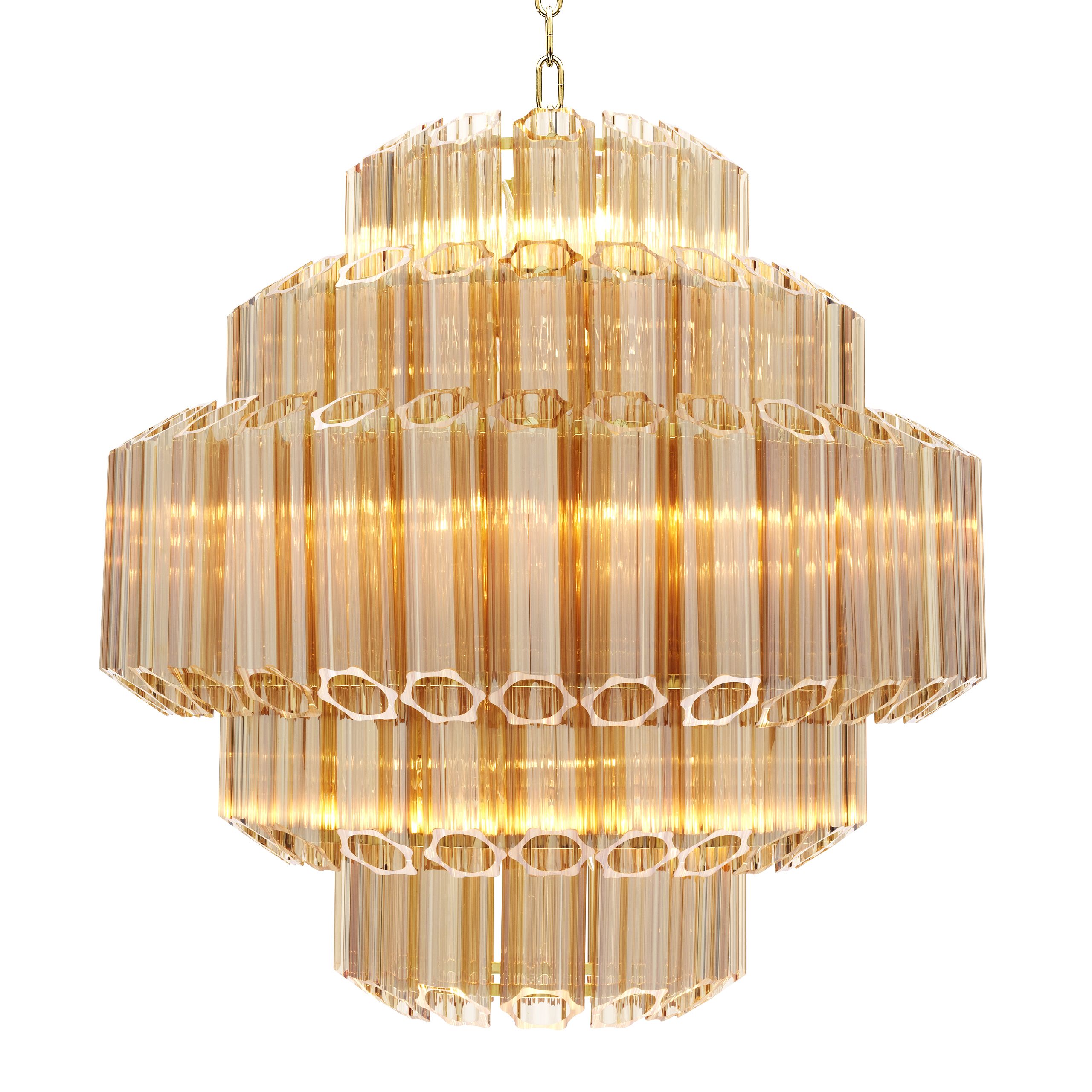 Vittoria S Modern Glass Chandelier - [Gold] 