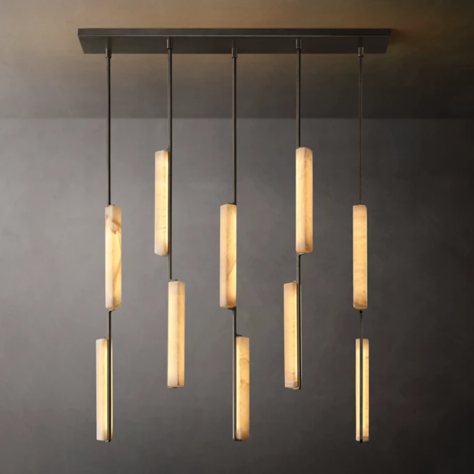 Audubon Alabaster Linear Chandelier 54"
