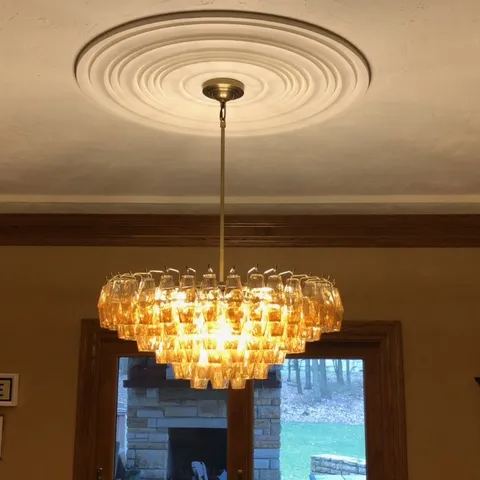 Chiara Glass Tiered Square Chandelier 32"SQ