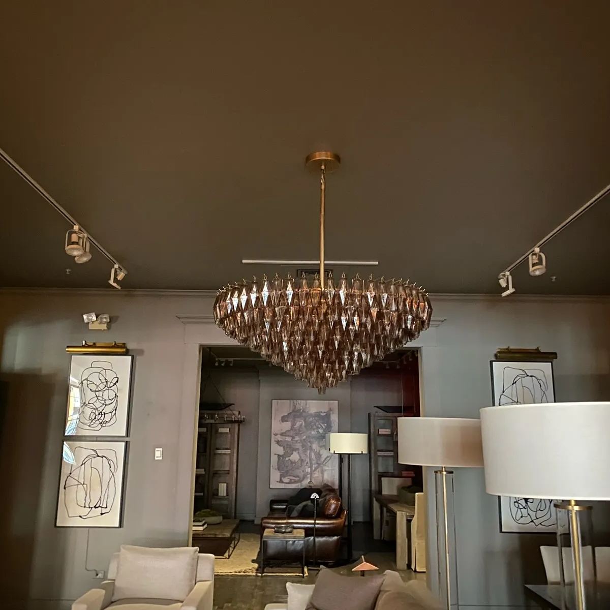 Chiara Glass Tiered Round Chandelier 37"