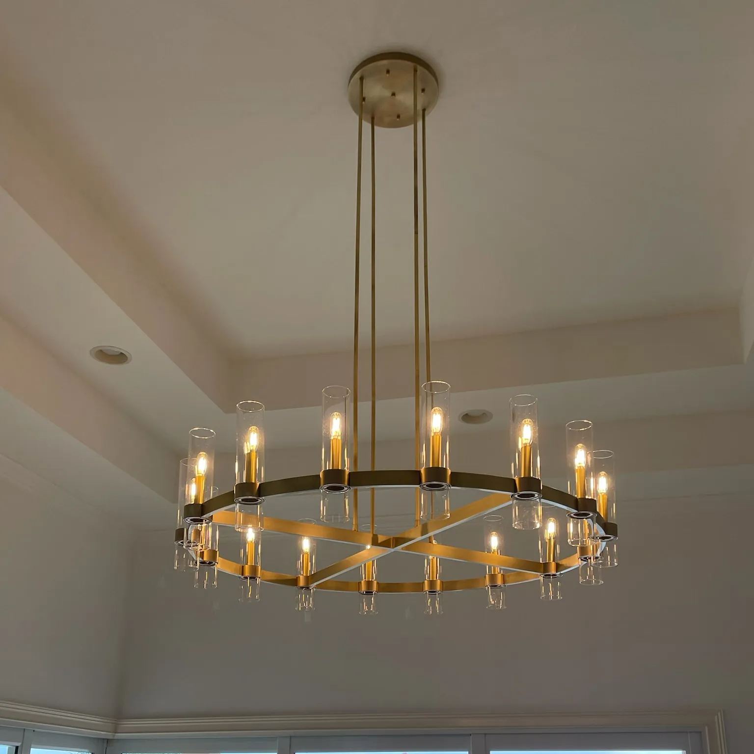 Ravelle Round Chandelier For Art Blown Glass 36"