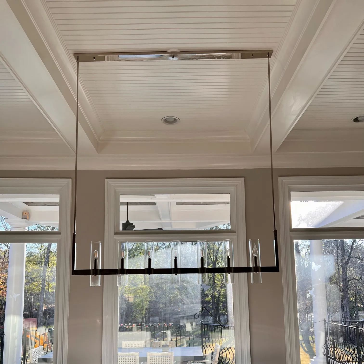 Ravelle Linear Chandelier For Art Blown Glass 59"