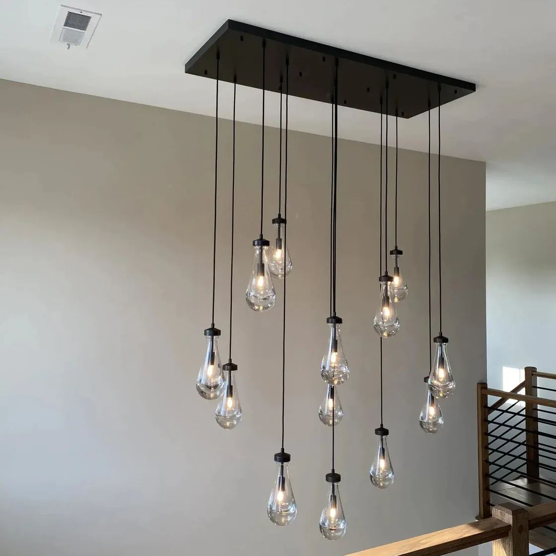 Raindrop Linear Chandelier 54", Rain Chandelier
