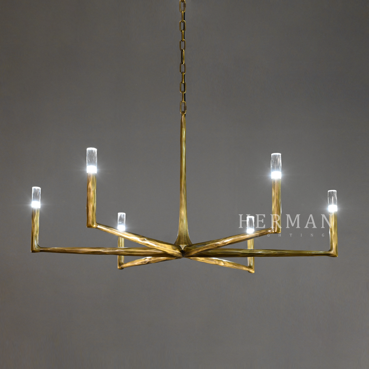 Thaddeus Forged Round Chandelier 48"