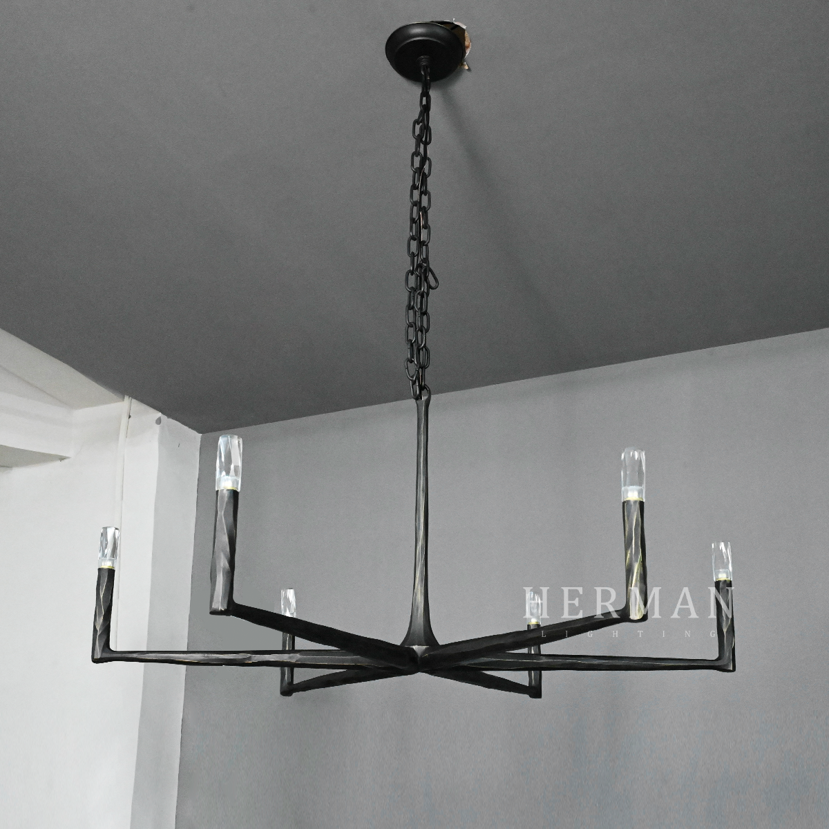 Thaddeus Forged Round Chandelier 48"