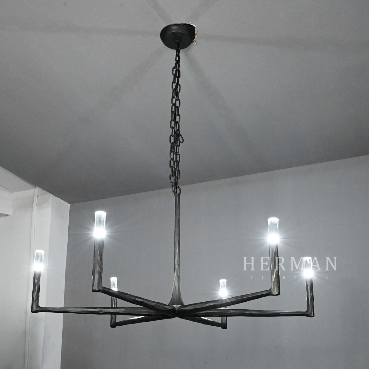 Thaddeus Forged Round Chandelier 48"