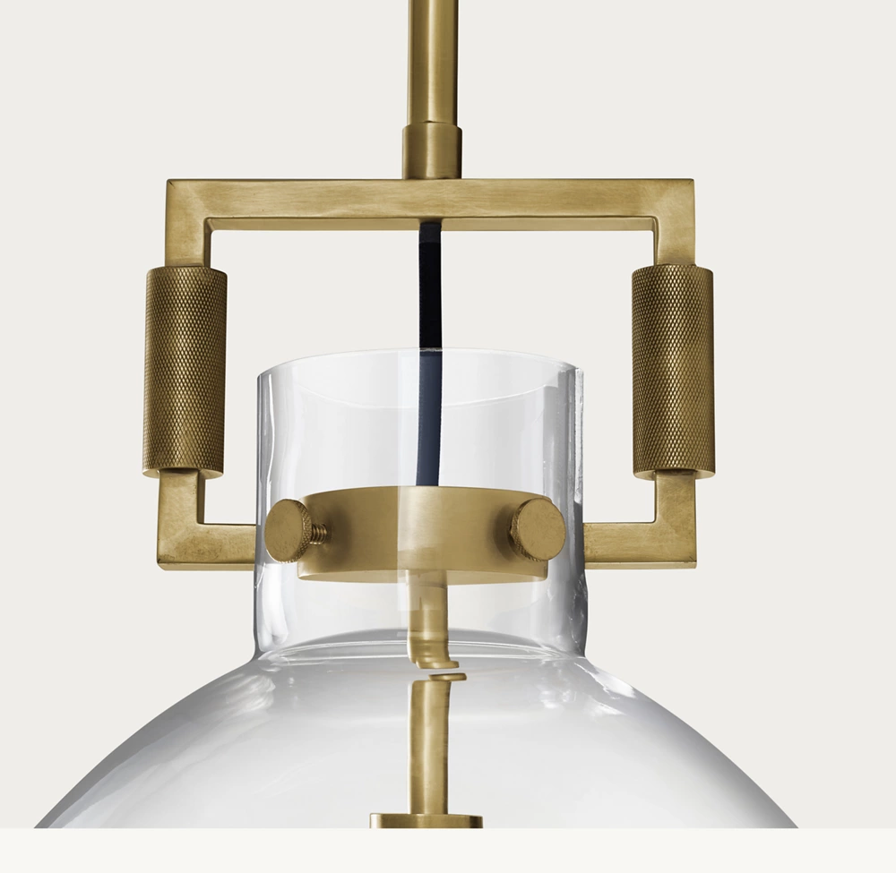 Machines Cloche Machinist Glass Globe Shade Pendant Light 10'', 14'', 18''