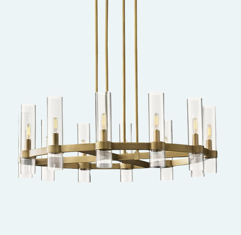 Ravelle Round Chandelier For Art Blown Glass 36"