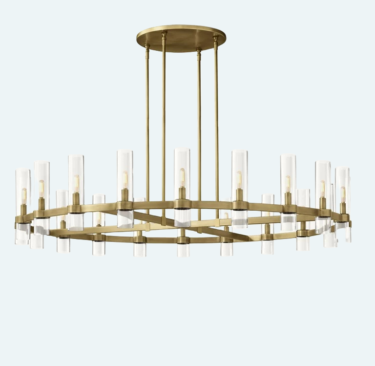 Ravelle Round Chandelier For Art Blown Glass 60"
