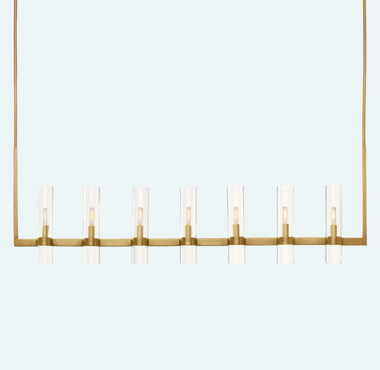 Ravelle Linear Chandelier For Art Blown Glass 59"