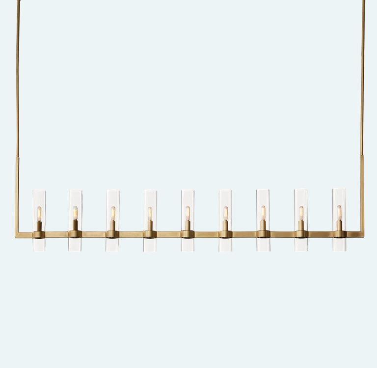 Ravelle Linear Chandelier For Art Blown Glass 71"