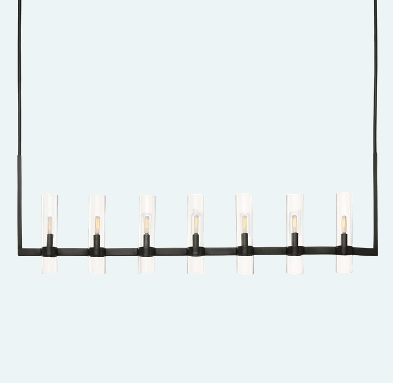Ravelle Linear Chandelier For Art Blown Glass 59"