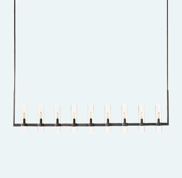 Ravelle Linear Chandelier For Art Blown Glass 71"