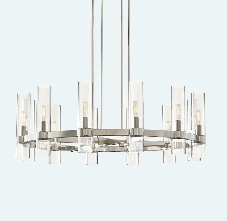 Ravelle Round Chandelier For Art Blown Glass 36"