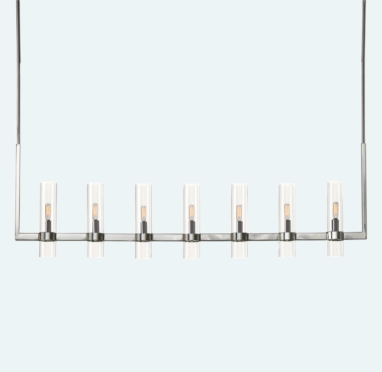 Ravelle Linear Chandelier For Art Blown Glass 59"