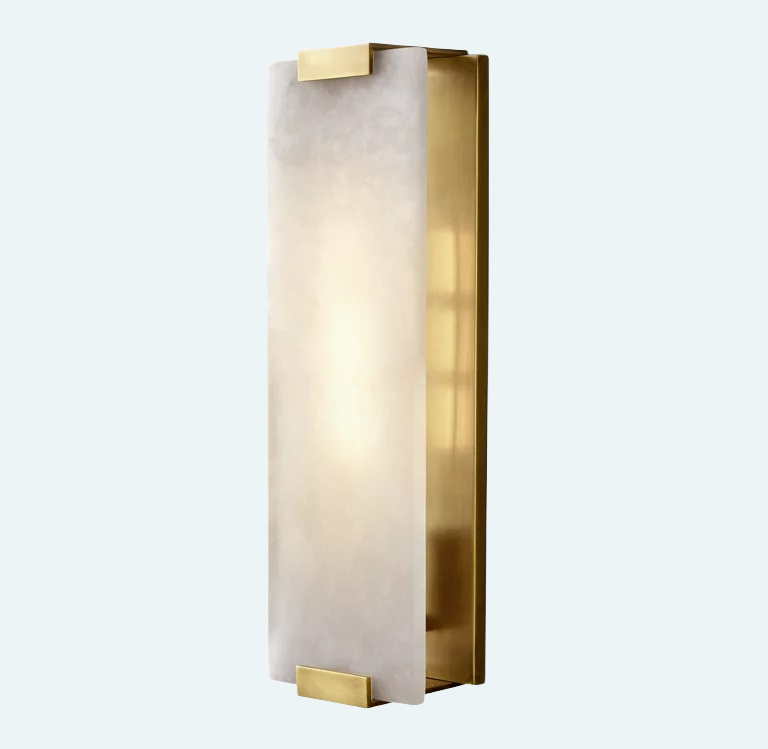 Hand carved Alabaster Grand Sconce