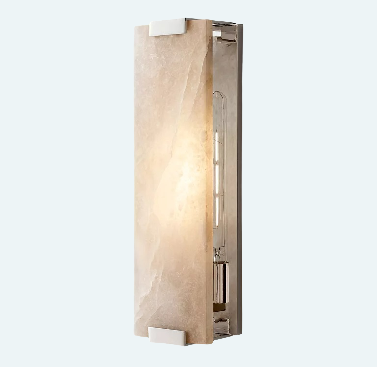 Hand carved Alabaster Grand Sconce