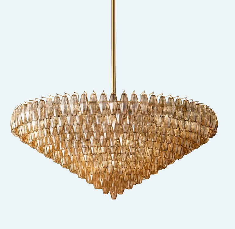 Chiara Glass Tiered Round Chandelier 61"