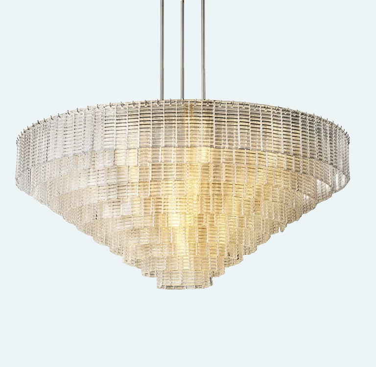 Sirens Glass Round Chandelier 65"