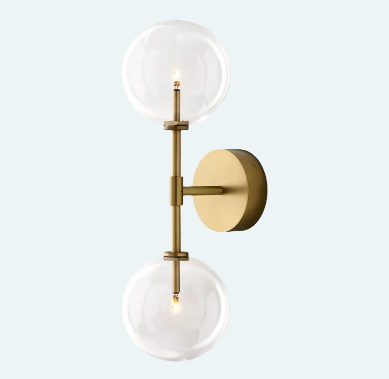 Modern Glass Globe Modern Sconce, Linear Wall Sconce For Bedroom