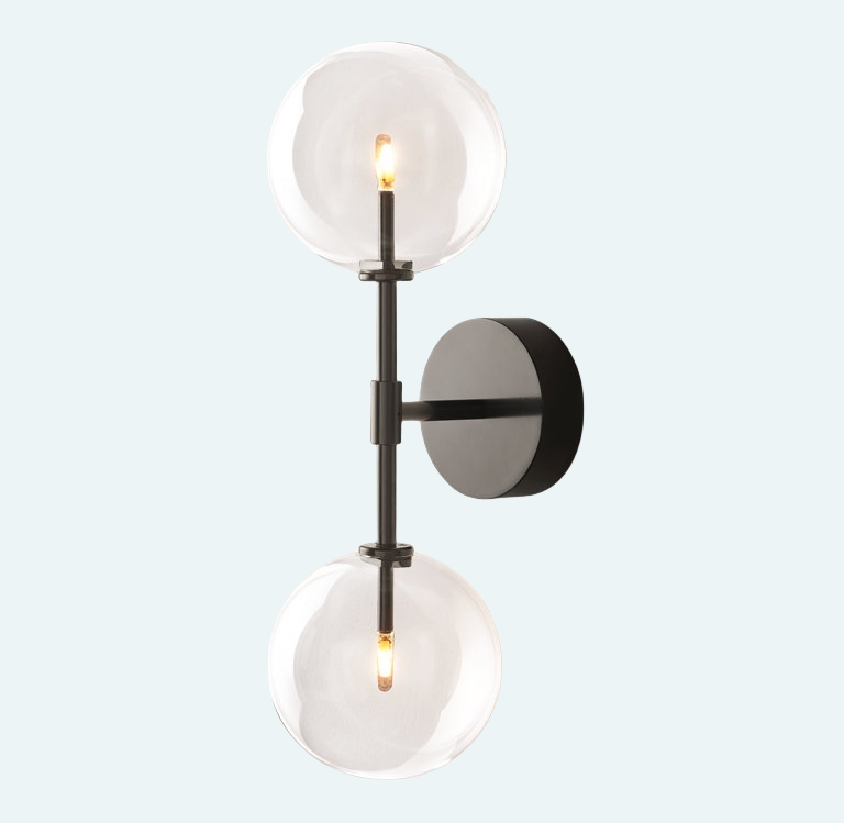 Modern Glass Globe Modern Sconce, Linear Wall Sconce For Bedroom
