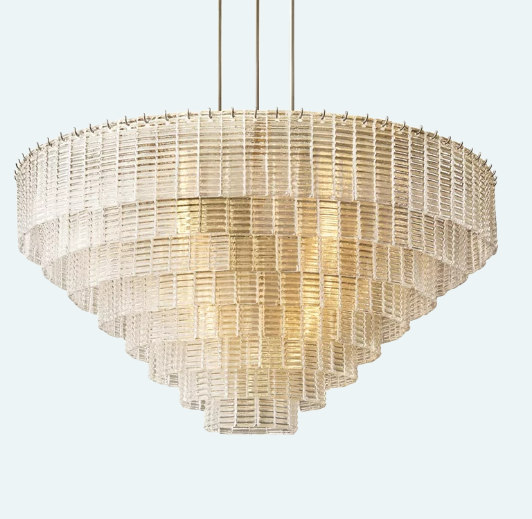 Siene Smoke Round Clear Chandelier 52"