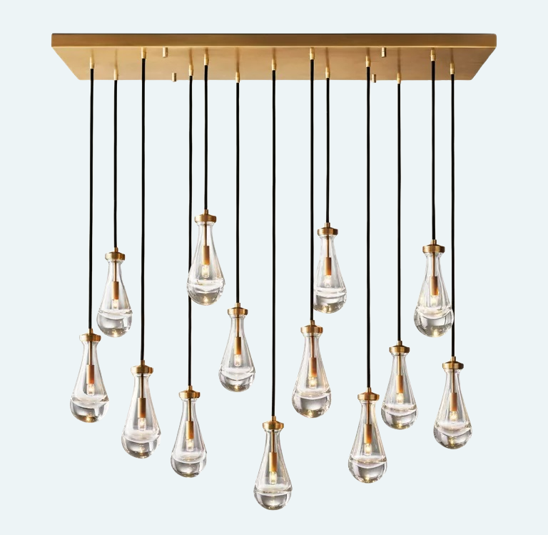 Customize Raindrop Linear Chandelier 30", Rain Chandelier