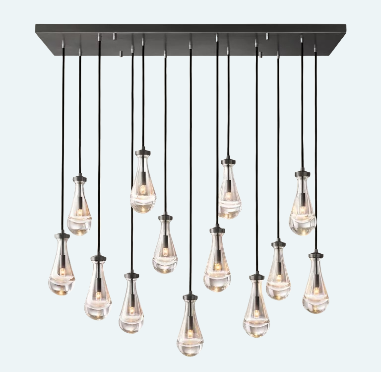 Customize Raindrop Linear Chandelier 30", Rain Chandelier